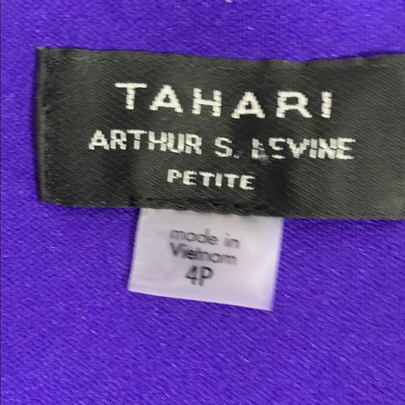 🎉HP🎉 Tahari Arthur S Levine Dress Size 4P Purple - Picture 6 of 7